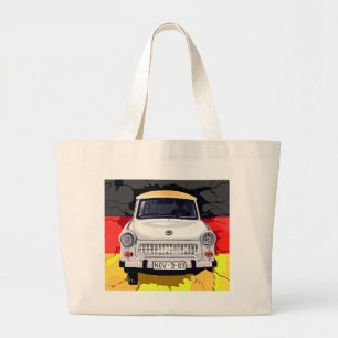 Trabant-Auto und deutsche Flagge, Berliner Mauer Jumbo Stoffbeutel