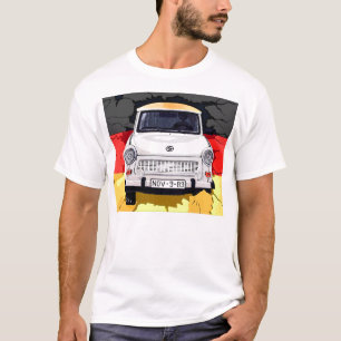 Trabant-Auto und deutsche Flagge, Berliner Mauer T-Shirt