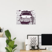 Trabant Car , Black & White, Berliner Mauer (1) Poster (Heimbüro)