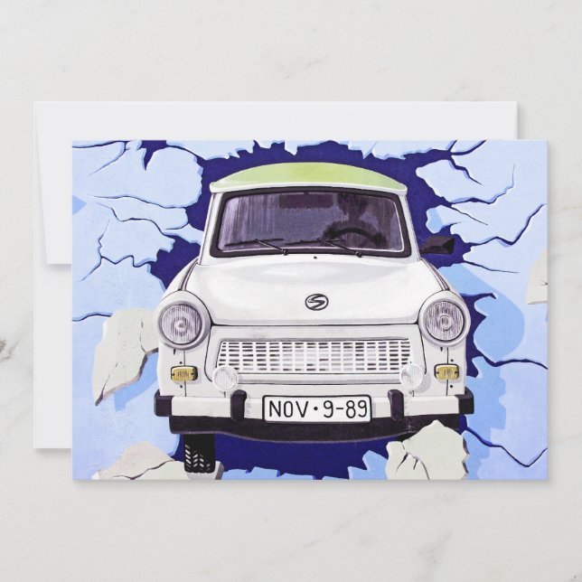Trabant Car , Blauer Blau, Berliner Mauer (Vorderseite)