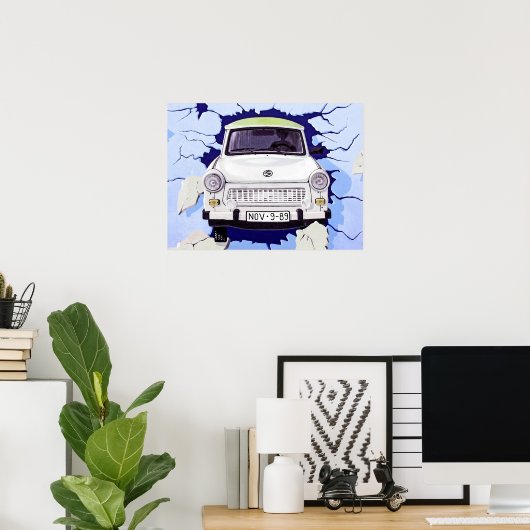 Trabant Car , Blauer Blau, Berliner Mauer Poster (Heimbüro)