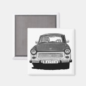 Trabant Car Front, Black and White, Berlin Magnet (Vorderseite/Rückseite)