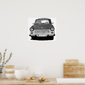 Trabant Car Front, Black and White, Berlin Poster (Küche)