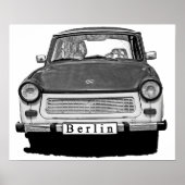 Trabant Car Front, Black and White, Berlin Poster (Vorne)