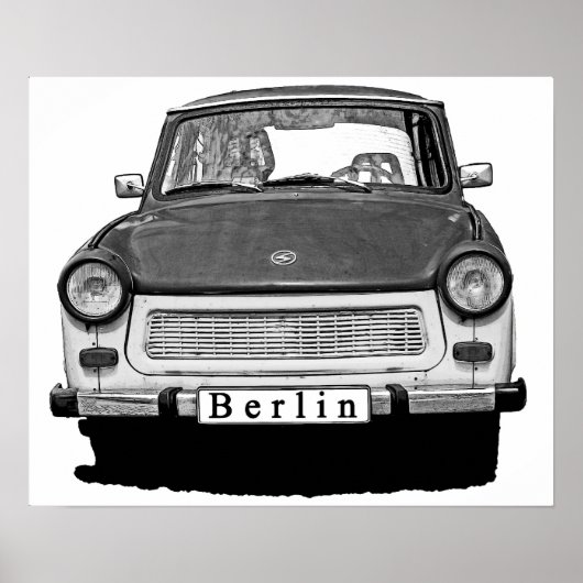 Trabant Car Front, Black and White, Berlin Poster (Vorne)