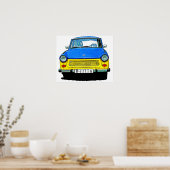 Trabant Car Front, Blue & Yellow, Berlin Poster (Küche)