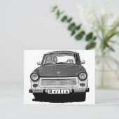 Trabant Car Front, Schwarz und Weiß, Berlin Postkarte (Stehend Vorderseite)