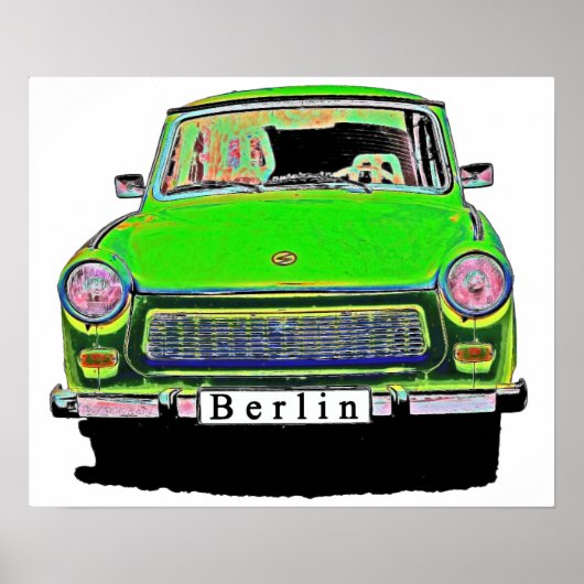 Trabant Car in Green, Berlin Poster (Vorne)