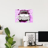 Trabant Car und Pink/Lilac Berliner Mauer Poster (Heimbüro)