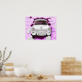 Trabant Car und Pink/Lilac Berliner Mauer Poster (Küche)