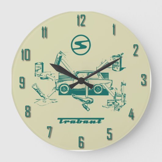 Trabant Oldtimer Große Wanduhr (Vorderseite)