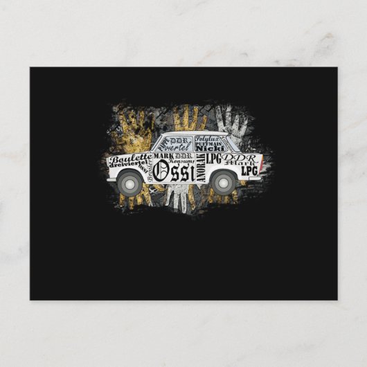 Trabant Pappe DDR Ossi Postkarte (Vorderseite)