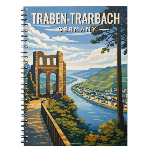 Traben-Trarbach Vintage Travel Art Notizblock (Vorderseite)
