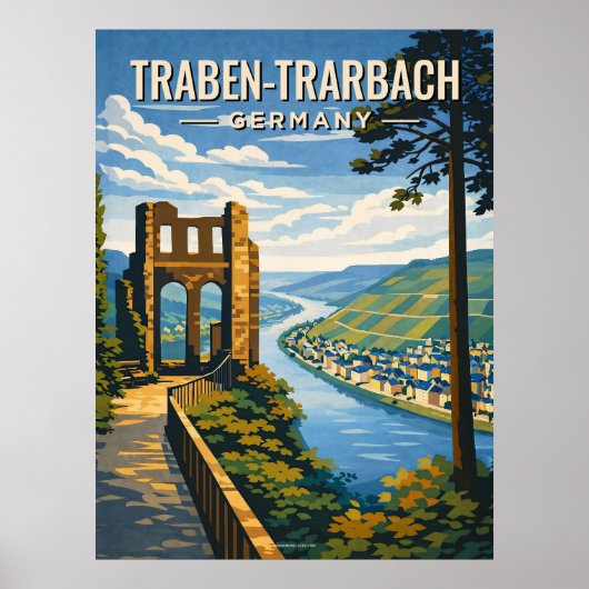 Traben-Trarbach Vintage Travel Poster (Vorne)