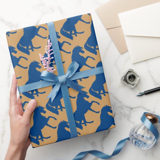 Trabende Pferdesilhouette Western-Reitkunst Geschenkpapier (Schenken)