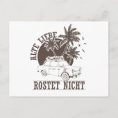 Trabi DDR Pappe "Alte Liebe rostet nicht" Postkarte (Vorderseite)