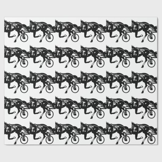 Trabrennen-Pferd Geschenkpapier (Flach)