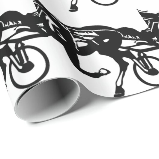 Trabrennen-Pferd Geschenkpapier (Rolleneckpunkt)
