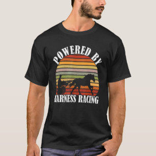Trabrennen Powered By Retro Vintage Sonnenuntergan T-Shirt