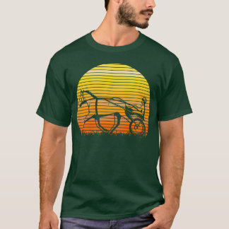 Trabrennen Rennpferd Sonnenuntergang Silhouette re T-Shirt