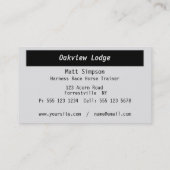 Trabrennen-Schmutz Visitenkarte (Rückseite)