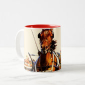 Trabrennen Zweifarbige Tasse (Vorderseite Links)