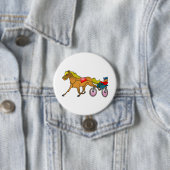 Trabrennpferd und Fahrer Button (Beispiel)