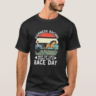 Trabrennsport Lebensart Retro Pferderennen Rennbah T-Shirt