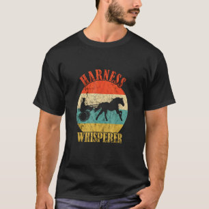 Trabrennsport Retro Geschirr Flüsterer Pferderenne T-Shirt
