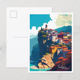 Trabzon Türkei Vintage Reise Illustration Postkarte