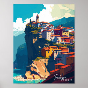 Trabzon Türkei Vintage-Reiseillustration Poster