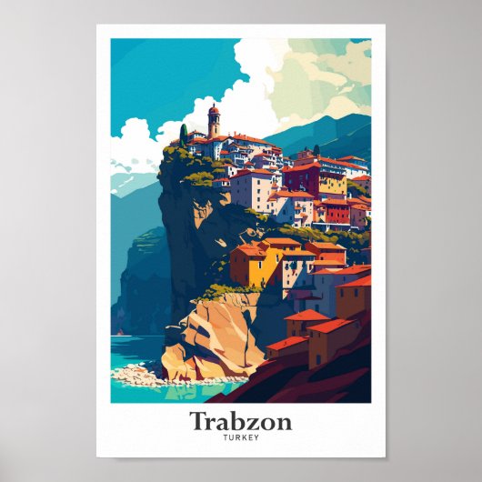 Trabzon Turkey Travel Vintag Illustration Poster (Vorne)