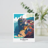 Trabzon Turkey Travel Vintag Illustration Postkarte (Stehend Vorderseite)