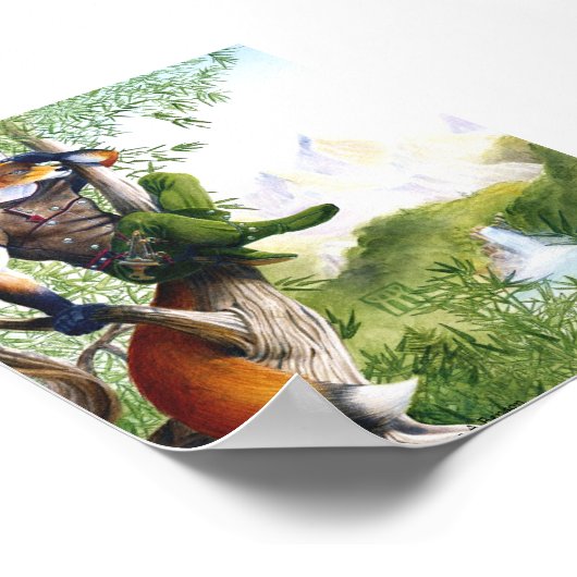 Trace Blazing Fox Print Poster (Ecke)