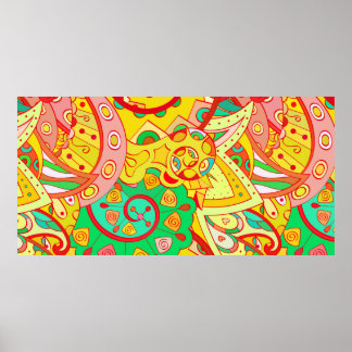 Tracery nahtloses Muster. Design von Mehndi. Ethni Poster