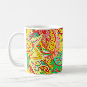Tracery nahtloses Muster. Mehndi-Design. Ethnische Kaffeetasse