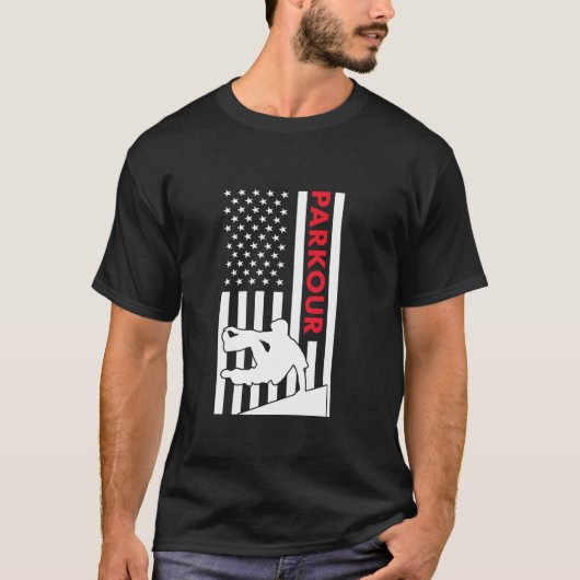 Traceur Us Flag Parkour 1 T-Shirt (Vorderseite)
