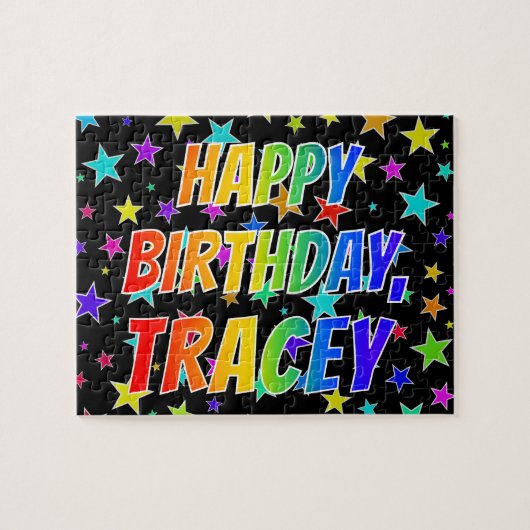 "TRACEY" Vorname, Spaß "GLÜCKLICHER GEBURTSTAG" Puzzle (Horizontal)