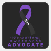 Tracheostoma Advocate Black Square Sticker (Vorderseite)