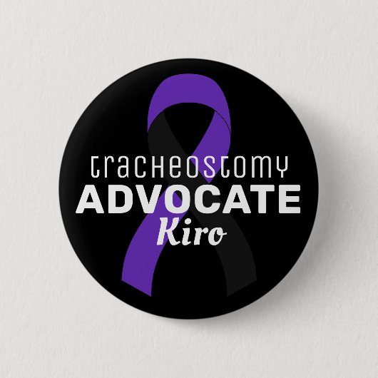 Tracheostoma Advocate Ribbon Black Button (Vorderseite)