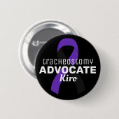 Tracheostoma Advocate Ribbon Black Button (Vorne & Hinten)