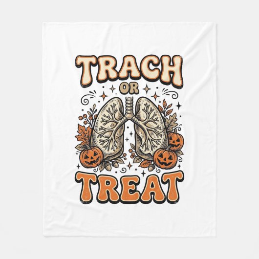Tracheostomie Halloween-Nurse-Süßes-oder-Saures-De Fleecedecke (Vorderseite)