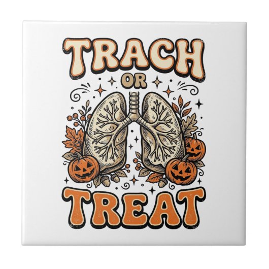 Tracheostomie Halloween-Nurse-Süßes-oder-Saures-De Fliese (Vorderseite)