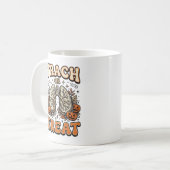 Tracheostomie Halloween-Nurse-Süßes-oder-Saures-De Kaffeetasse (Vorderseite Links)