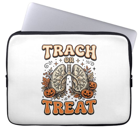 Tracheostomie Halloween-Nurse-Süßes-oder-Saures-De Laptopschutzhülle (Vorderseite)