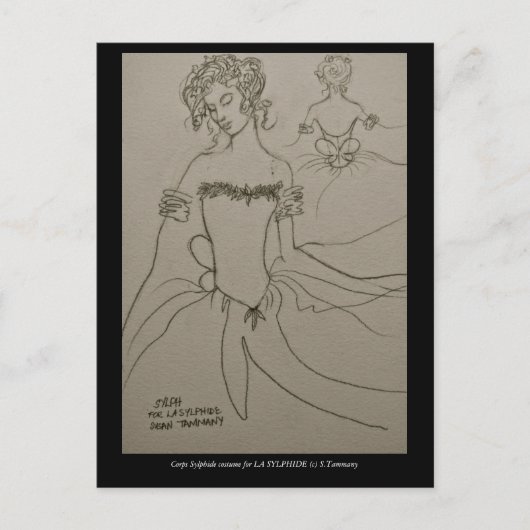 Tracht für Korps Sylphid im Ballet LA SYLPHIDE Postkarte (Vorderseite)
