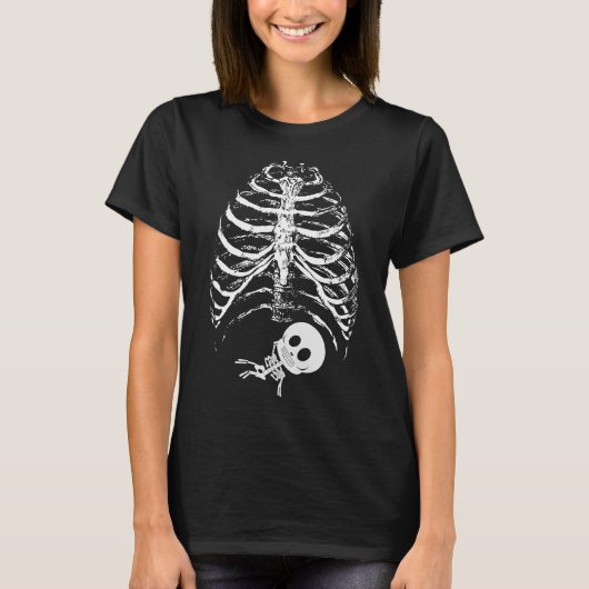 trächtige Mutter Skeleton Rib Cage T-Shirt (Vorderseite)