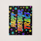"TRACI" First Name, Fun "HAPPY BIRTHDAY" Puzzle (Vertikal)