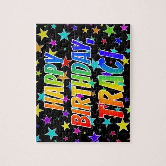 "TRACI" First Name, Fun "HAPPY BIRTHDAY" Puzzle (Vertikal)