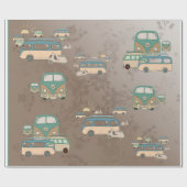 Track 70 Jahre alt, Retrobusse und Mopeds, 60er Geschenkpapier (Flach)